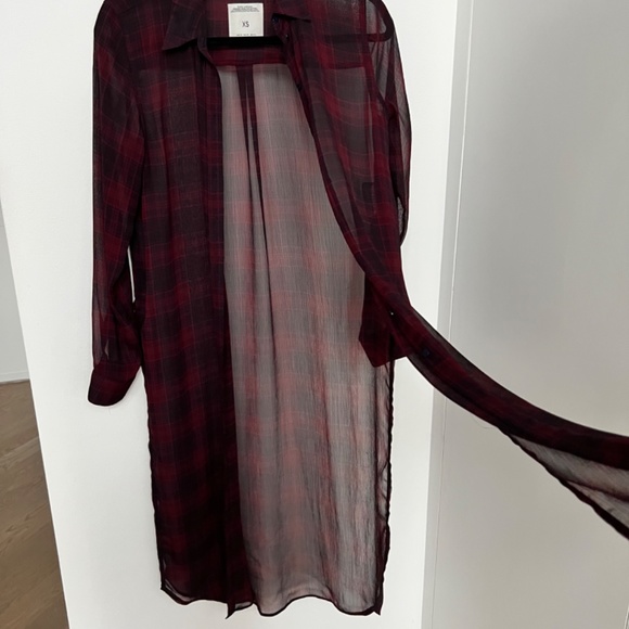 Zara Sheer Plaid Tunic - Picture 2 of 4